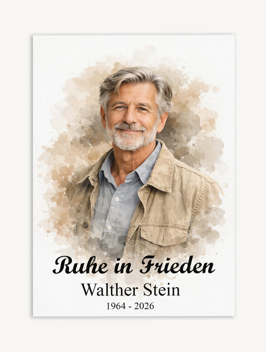 Personalisiertes Erinnerungs-Porträt auf Leinwand | Aquarell Classic