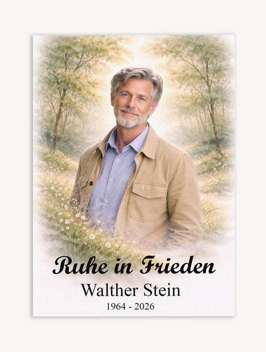 Personalisiertes Erinnerungs-Porträt auf Leinwand | Aquarell Geborgenheit