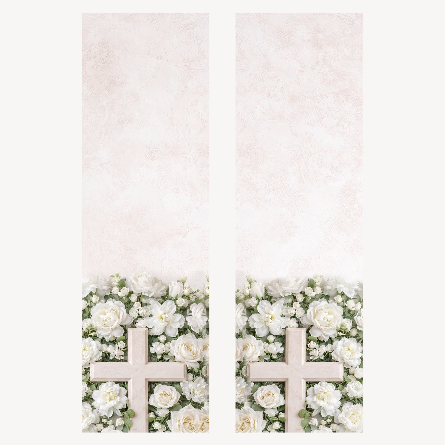 Trauerschleife Kreuz mit Rosen – Individuell bedruckbar | M3