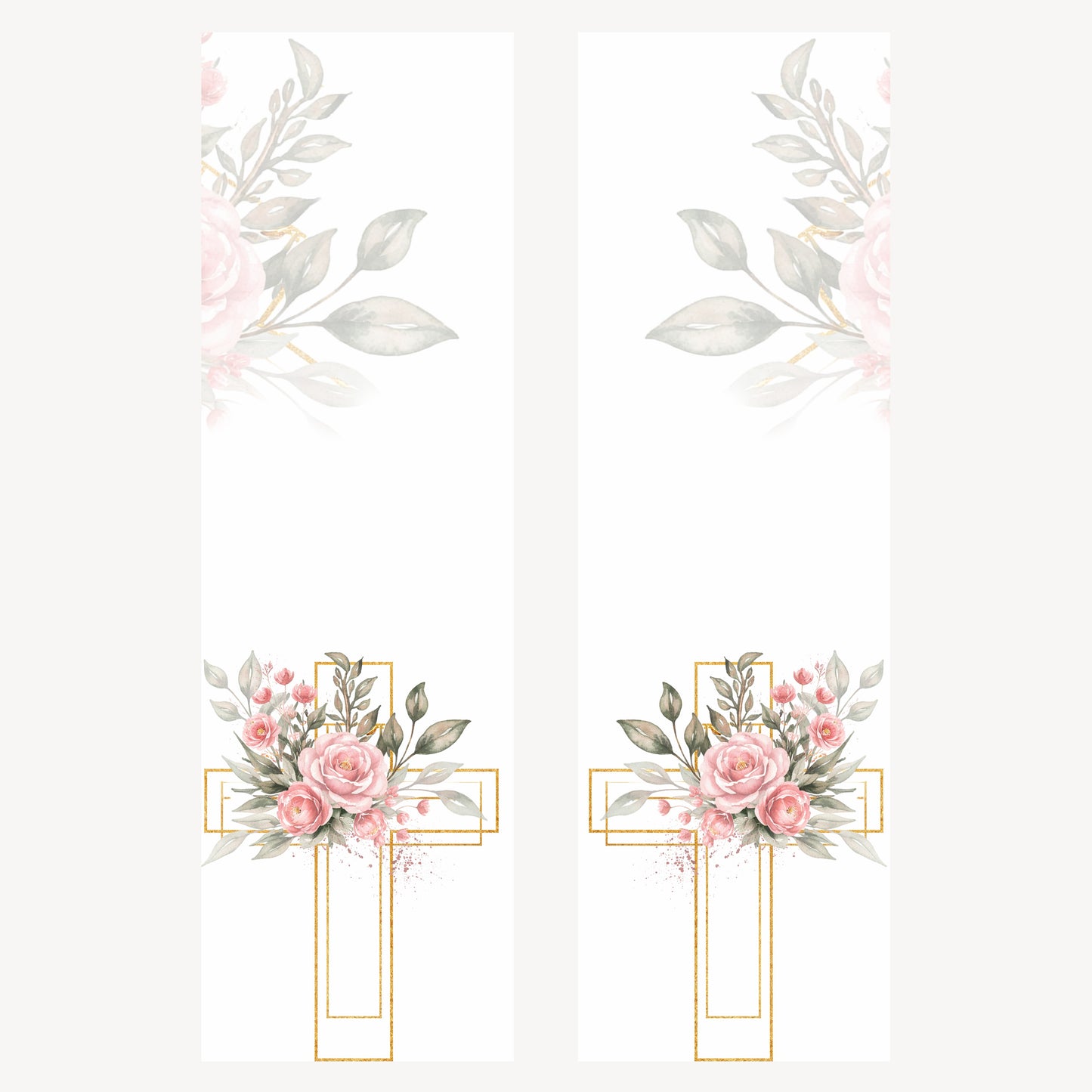 Trauerschleife Kreuz mit Blumen – Individuell bedruckbar | M7