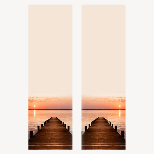 Trauerschleife Steg am See Sonnenuntergang – Individuell bedruckbar | M17