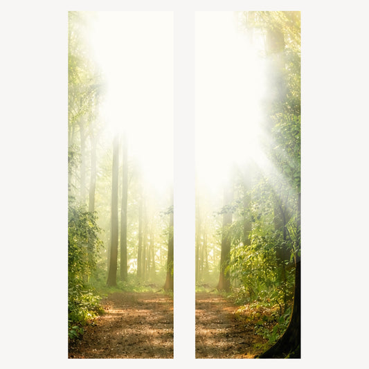 Trauerschleife Wald mit Sonnenstrahlen – Individuell bedruckbar | M21