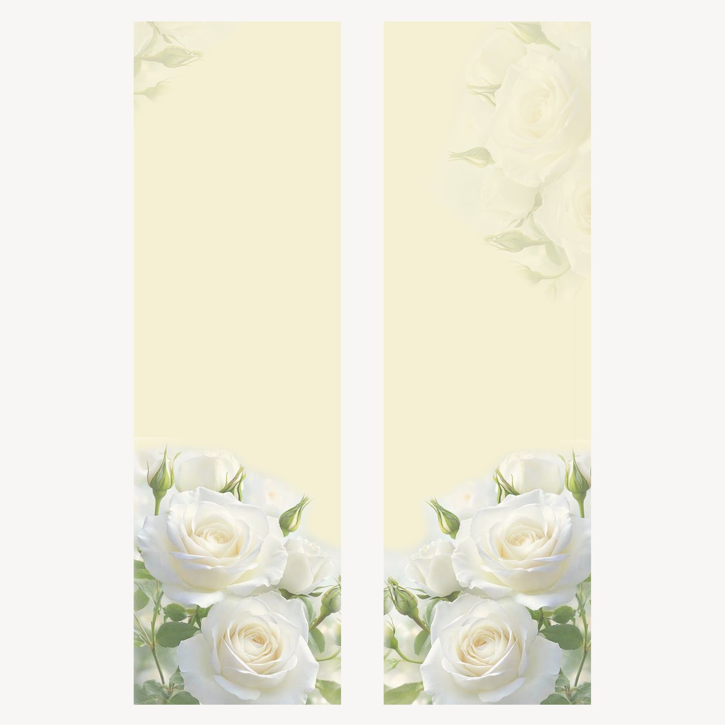 Trauerschleife Weiße Rosen – Individuell bedruckbar | M23