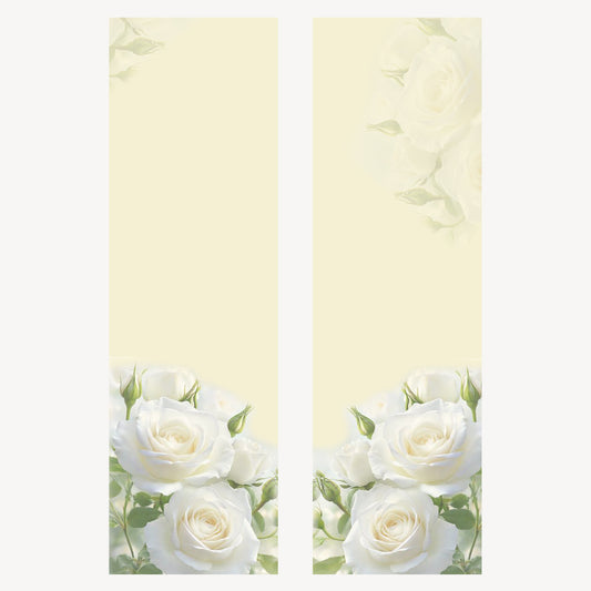 Trauerschleife Weiße Rosen – Individuell bedruckbar | M23